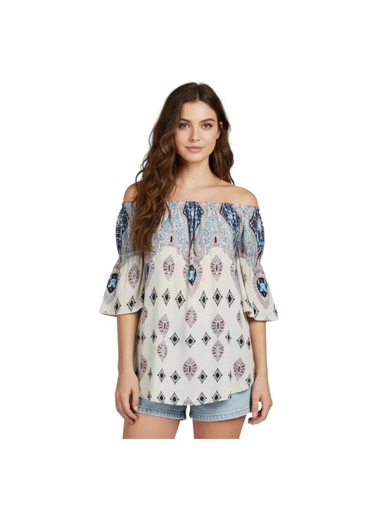 Umgee Tops - UMGEE Women's Floral Bell Sleeves Off-Shoulder Tunic Mini Dress Size Small‎